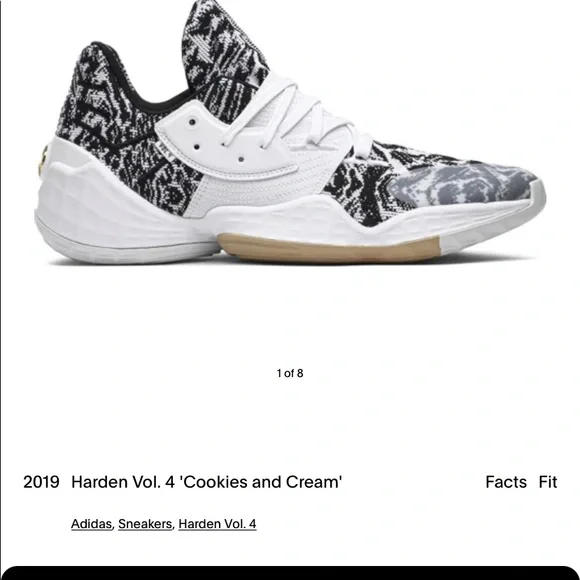 Adidas Harden Vol. 4 Cookies & Cream size 11.5